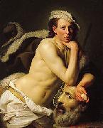 Johann Zoffany Self-portrait as David with the head of Goliath oil